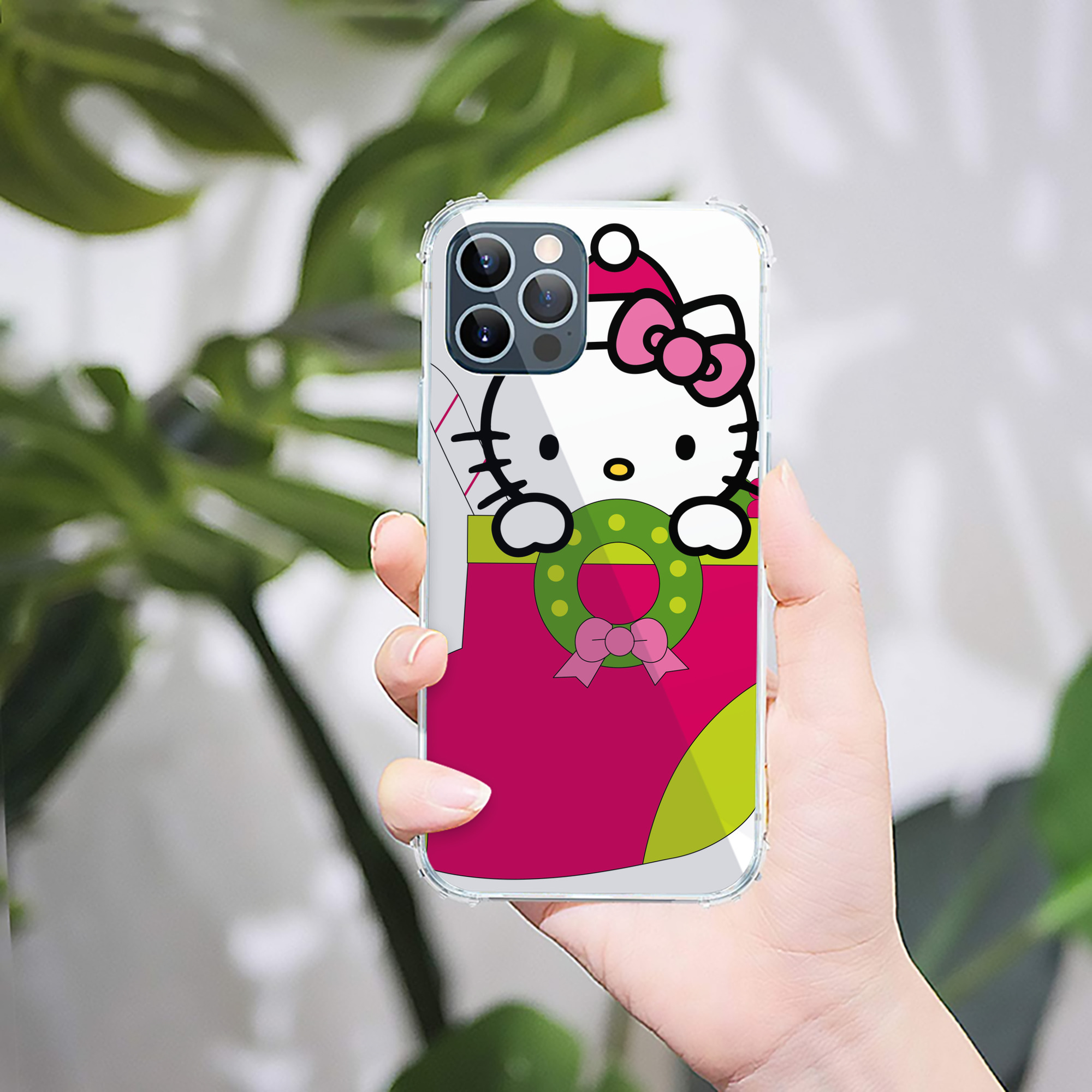 （画像用） Hello Kitty ハローキティ 【iPhone 12シリーズ対応】透明スマホケース（クリアソフトケース）